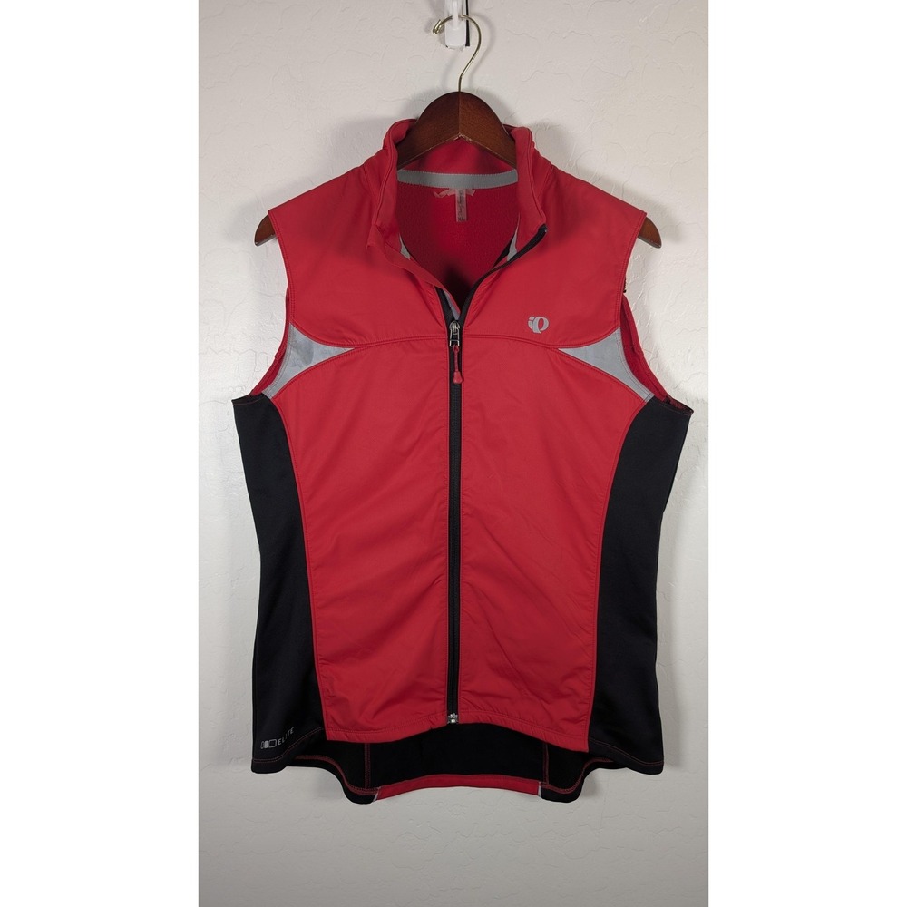 Pearl Izumi Elite Jacket Womens XL Red Black Cycling Windbreaker Vest Reflective